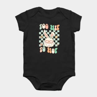 Retro Easter Bunny Too Hip to Hop Baby Bodysuit